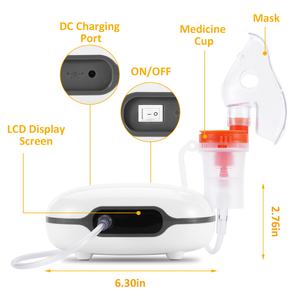 Mesin <span class=keywords><strong>Nebulizer</strong></span> Medis Portabel Bertenaga Listrik, Rendah Kebisingan, Merek OEM, untuk Penggunaan di Rumah - Product Image 3
