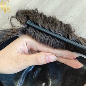 Prótesis Capilar Europea Virgen de Envío Rápido Goodluck <span class=keywords><strong>para</strong></span> <span class=keywords><strong>Hombres</strong></span>, con Base de PU Fina y Anclaje en V, Liso y con Ondas Naturales Inyectadas - Product Image 4