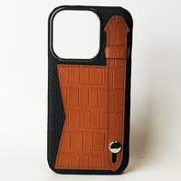 Nouveauté Étui de téléphone portable en cuir de haute qualité à texture croco pour iPhone 16 Pro Max avec poche pour cartes