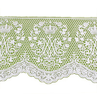 Dentelle catholique en polyester soluble dans l'eau, brodée de fleurs, blanche, 23 cm de large, pour vêtements féminins, nappes