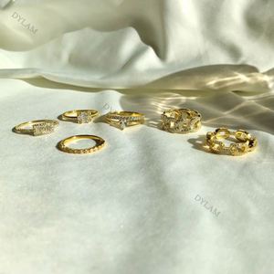 Dylam High Quality Minimalistic Vintage <b>Dainty</b> Simple 18K Golden Gift Double Wear Popular Accessories Jewelry CZ 5A <b>Rings</b> S925 - Product Image 6