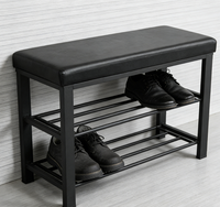 Banc à chaussures moderne en fer à double couche avec rangement pour le salon, meubles de maison, étagères à chaussures pour la maison