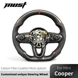 Pour Mini <span class=keywords><strong>Cooper</strong></span> Countryman Clubman S SE JCW accessoires de voiture personnalisés en cuir Napa volant en Fiber de carbone 2016-2020 - Product Image 2