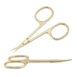 Professional Manicure Gold Stainless Steel Nail Cuticle Scissors & Shear