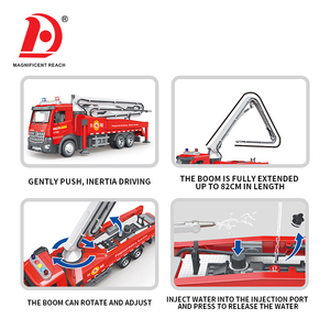 <span class=keywords><strong>Camion</strong></span> de pompage à béton HUADA, jouet de construction à friction, véhicule de <span class=keywords><strong>pompier</strong></span> à pulvérisation d'eau inertielle, à pousser et tirer - Product Image 4