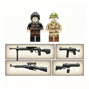 Jouet de construction éducatif en plastique ABS, char lourd <span class=keywords><strong>soviétique</strong></span> KV-2 de la Seconde Guerre mondiale, avec soldats, blocs de construction pour les 14 ans et plus - Product Image 5