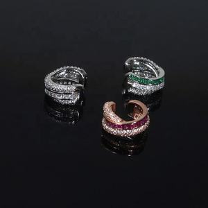 ต่างหูแบบหนีบสไตล์ยุโรปอเมริกันประดับเพชรซิร์คอนสำหรับผู้หญิง ดีไซน์ทันสมัยไม่ซ้ำใคร ต่างหูแบบติดหู แฟชั่นทันสมัย ทำจากทองเหลือง ขายส่งสำหรับการค้าต่างประเทศ มีสินค้าในสต็อก - Product Image 4