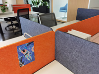 Divisor de Escritorio Acústico Moderno con Ranuras en V, Textura 3D, Fieltro PET Absorbente de Sonido para Oficina, Sala de Estar, Dormitorio, Fondo Decorativo