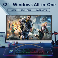 Computadora Todo en Uno de 27/32 Pulgadas, Intel Core I7/I5/I3, Pantalla Curva de 1920*1080p, para Negocios