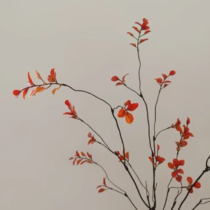 Hojas de Arce Rojo Artificiales, Flores de Seda, Ramas Secas, Decoración del Hogar, Accesorios para Bodas, Pequeñas Hojas Otoñales, Ramas de Barba de Dragón - Product Image 1
