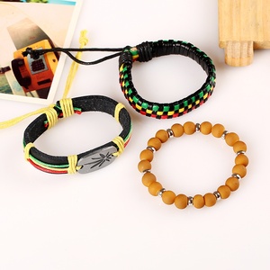 3 PCS/set Bracelet de perles africaines réglable Jamaica Jewelry Multi Layer Ethnic Tribal Tressé Bracelet Hommes Femmes - Product Image 5