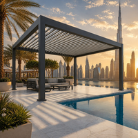 Pergola de luxe en alliage d'aluminium avec finition thermolaquée, système de toit rétractable motorisé, lucarne – Espace de vie extérieur écologique