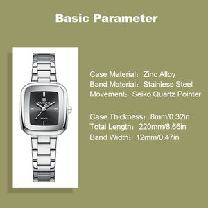 Montre pour femme NAVIFORCE 5075, montre de sport en acier inoxydable, montre classique pour femme, montre simple avec éclairage nocturne - Product Image 3