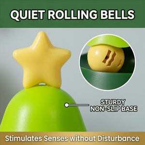 Carrousel pour chat en forme <span class=keywords><strong>de</strong></span> sapin <span class=keywords><strong>de</strong></span> Noël, circuit d'entraînement multifonctionnel avec balle lumineuse, jouet d'exercice avec clochette sonore, en matériau PP, design mignon - Product Image 3