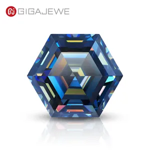 GIGAJEWE مويزانايت مفكوك VVS1 وضوح الأزرق اللون مسدس كربيد سيليكون مقطع الأحجار الكريمة الماس لصنع المجوهرات