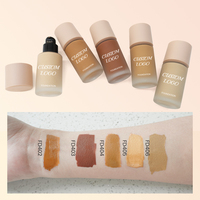 Fond de teint liquide imperméable à couverture totale, minimise les pores, blanchissant, végétalien, correcteur, hydratant, maquillage de luxe - Logo personnalisé