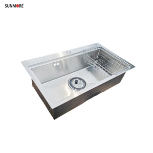 Évier de cuisine haut de gamme fait main en acier inoxydable 304 à deux trous sans robinet, prix abordable, provenance Vietnam - Product Image 2