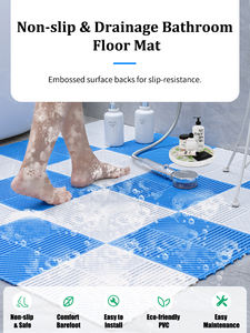 100% PVC <span class=keywords><strong>plastique</strong></span> anti-dérapant tapis d'entrée Installation facile carrelage intérieur imbriqué pour douche baignoire sol <span class=keywords><strong>solide</strong></span> tapis <span class=keywords><strong>de</strong></span> salle <span class=keywords><strong>de</strong></span> <span class=keywords><strong>bain</strong></span> - Product Image 6