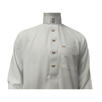 Qamis Homme de Dubaï Style Saoudien, Modeste et Traditionnel, Manches Longues, Haute Qualité, Vêtement d'Affaires Arabe, Respirant pour le Printemps