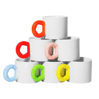 Tasses vierges de sublimation avec poignée spéciale fleur Tasse Taza en porcelaine pour sublimation