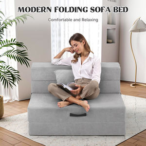 Canapé-lit carré pliable multifonctionnel confortable 4-en-1, convertible, gain de place, meubles pour l'école et le salon - Product Image 2