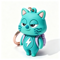Pinshuo 20 jaar bestseller op maat gemaakte 3D schattige cartoon hond & fruit logo zachte PVC rubberen sleutelhanger herdenkingsgeschenk mode