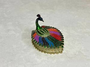 Caja Decorativa Vintage de Latón con Diseño de Pavo Real Arcoíris para Decoración del Hogar, Adornos para el Hogar, Decoración Artística para Sala de Estar - Product Image 3