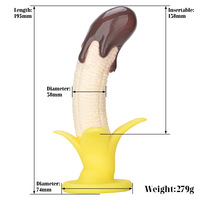 Bananen Dildo met Zuignap 195mm tot 245mm Vloeibare Siliconen Realistische Fruitvorm G-spot Massager voor Vrouwen en Koppels