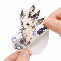 Autocollants Anime Personnalisés Durables en Vinyle PVC Effet Holographique Découpé sur Mesure, Motif Manga Arc-en-ciel, Créatures Fantastiques, Décoratifs, pour Merchandising