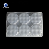 Plateau alimentaire en plastique thermoformé blanc jetable en PP à 6 cavités pour poissons et fruits de mer congelés, vente en gros
