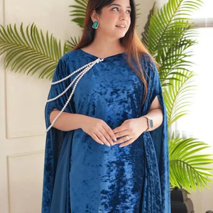 Vente en gros de costumes Salwar Kameez de créateur avec broderie Dupatta pierre travail soie et filet tenues pour femmes indiennes - Product Image 1