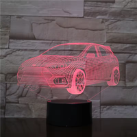 Jouets 3D créatifs tableau acrylique veilleuse œuvre voiture ABS base table en plus de la lampe pour enfant cadeau