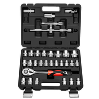 Boîte en plastique noir de qualité professionnelle à bas prix, boucle en métal, boîte de 216 pièces, ensemble combiné de clés à douille
