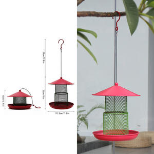 Садовые украшения для внутреннего дворика наружная металлическая подвесная кормушка для птиц железная складная клетка для птиц для садового двора патио балкон - Product Image 4