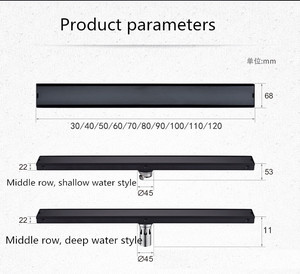 ท่อระบายน้ำแบบยาวสำหรับห้องน้ำ สแตนเลสสีดำ - Product Image 5