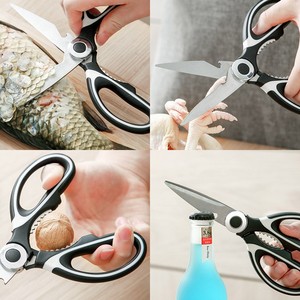 <b>Kitchen</b> <b>Scissors</b> Stainless Steel Multi Functional Food Cutter For Meat Bone Walnut Bottle Opener 20.5cm Home Use - Product Image 1