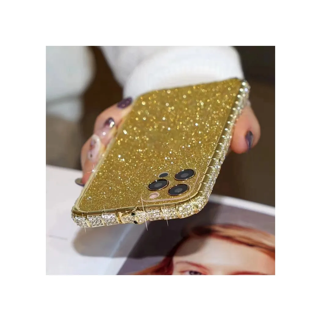 Hot Selling Good Quality Popular Glitter Sticker Phone Cover Frame Bling Crystal Diamond Phone Case