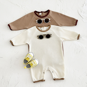 Pagliaccetti autunnali per neonati a maniche lunghe in cotone con cialda di cotone - Product Image 1