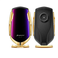 Support de téléphone portable pour voiture avec chargeur sans fil à fixation automatique par capteur intelligent, support de ventilation flexible R1 10W, charge rapide