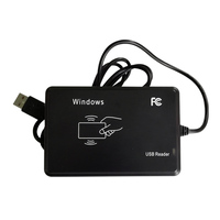 Lector de Tarjetas de Control de Acceso con Interfaz USB, Lector/Escritor RFID de Proximidad de 13.56Mhz, Impresora de Tarjetas de Identificación RFID, Dimensiones 104*68*10mm, Color Negro