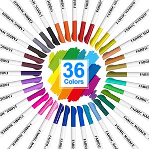Marcadores de Tela Personalizados a Prueba de Agua, Borrables con Base de Agua, con Puntas Planas/Oblicuas, 24 Colores - Product Image 2