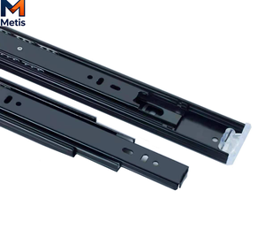 מסילות טלסקופיות מתקפלות מברזל עם מיסב כדורי, התקנה קלה לארונות - Product Image 1