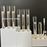 ISMAN Flacon de mascara transparent de 5 ml, tube d'emballage rond vide pour gloss à lèvres, sérum pour cils, gel pour sourcils, logo personnalisé
