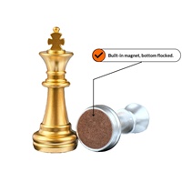 Jeu d'échecs magnétique haut de gamme en or et argent, pliable et portable pour débutants et enfants