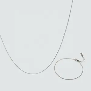 MICCI Dainty Gold Plated Jewelry Stainless Steel Man Couple Statement Round Snake Minimal Chain Necklace