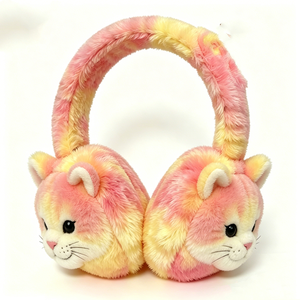 Orejeras de elefante con efecto tie-dye en rosa pastel y amarillo con diadema de rayas de tigre para mujeres y niñas - Product Image 4