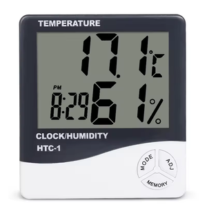Usine En Gros HTC-1 Intelligent Numérique Température et Humidité Moniteur Verre Thermomètre Hygromètre Horloge Alarme Alarme <span class=keywords><strong>Calendrier</strong></span> - Product Image 1