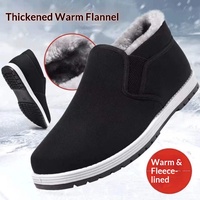 Scarpe Casual in Stile Pechino per Uomo, Invernali con Fodera in Pile, Calde, in Cotone, Suola Morbida, Slip-on per Anziani, Imbottite