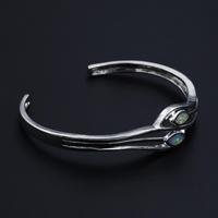 Bracelet manchette en argent plaqué, design coquillage, opale de feu bleue, bijou de mariage tendance, cadeau, livraison rapide en gros