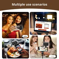 Lampe de poche portable pour téléphone avec longue autonomie, lumière d'appoint pour selfie, flash photo, trois températures de couleur, pour vidéo en direct